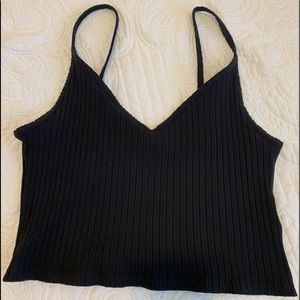 Black H&M ribbed crop top